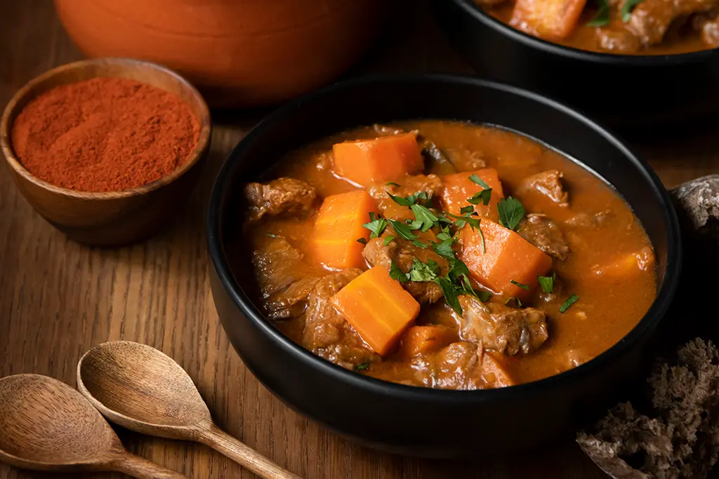 Gulaschsuppe mit Brot